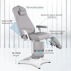 Luxury 2-Motor Electric Podiatry Chair For Dentist Beauty Salon Furniture - Greenlife MED - Podiatry Chairs