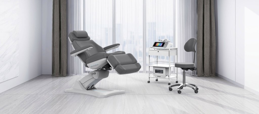 SilverFox 2246BN Electric 4 - Motor Examination Esthetician Chair with Position Memory Function - GreenLife -