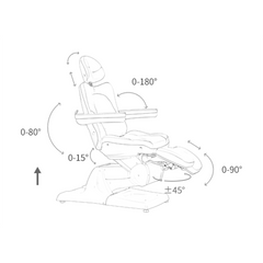 3 Motors Podiatry Chair with Hydraulic Footrest and 3D Pillow - Greenlife - Podiatry Chair