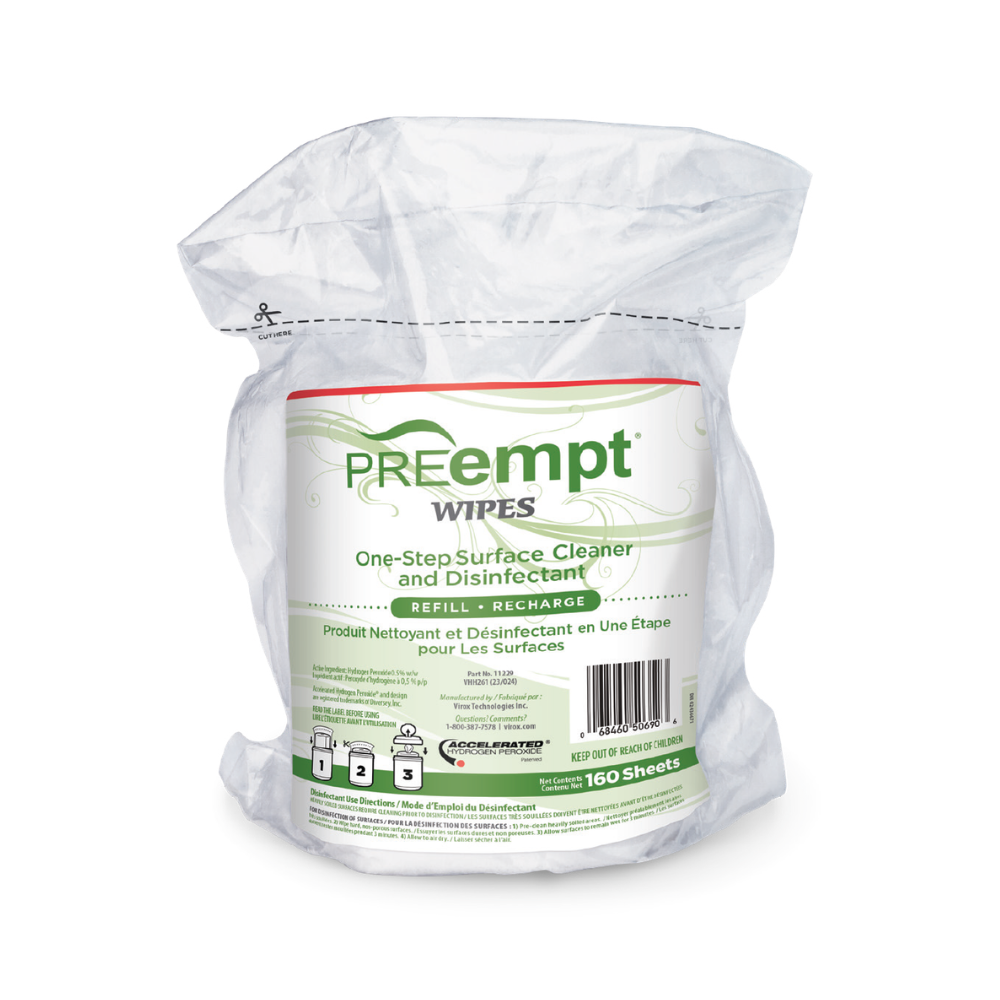 PreEmpt RTU Refill Wipes Pack 160 Wipes 6" x 7" PRE-11229