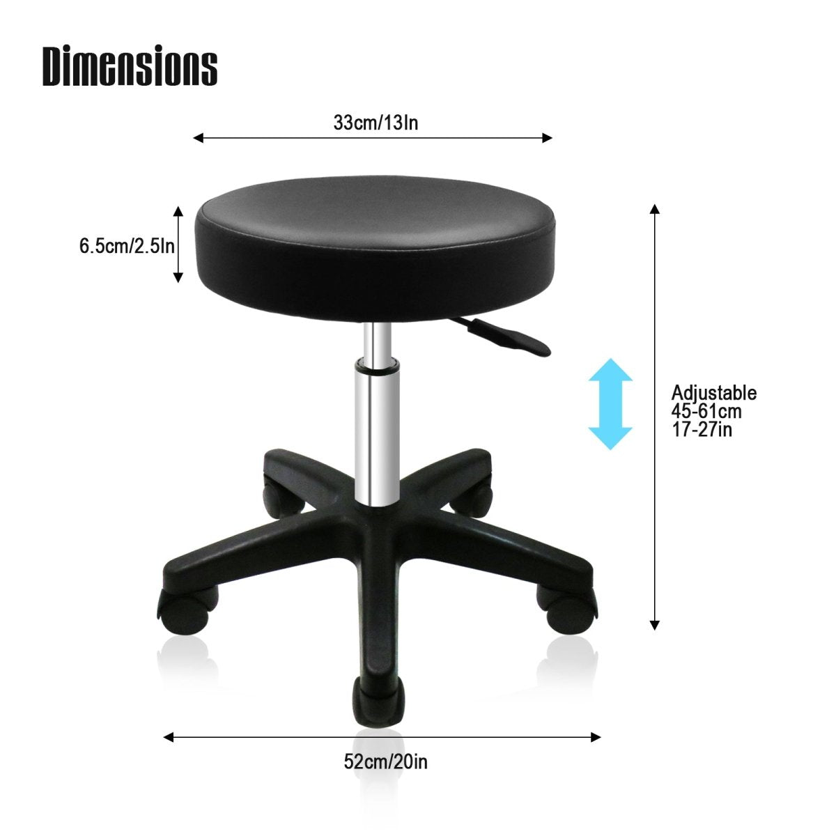 Choice Hydraulic Adjustable Height Rolling Stool - RS231/2 - Greenlife Treatment-Rolling Stool