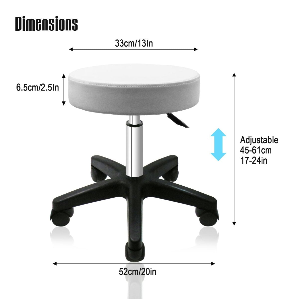 Choice Hydraulic Adjustable Height Rolling Stool - RS231/2 - Greenlife Treatment-Rolling Stool