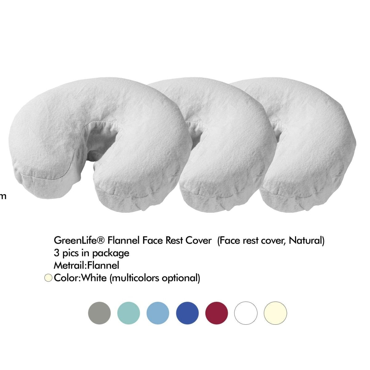 Flannel Massage Table Face Rest Cover - Greenlife Treatment-Face Rest Cover