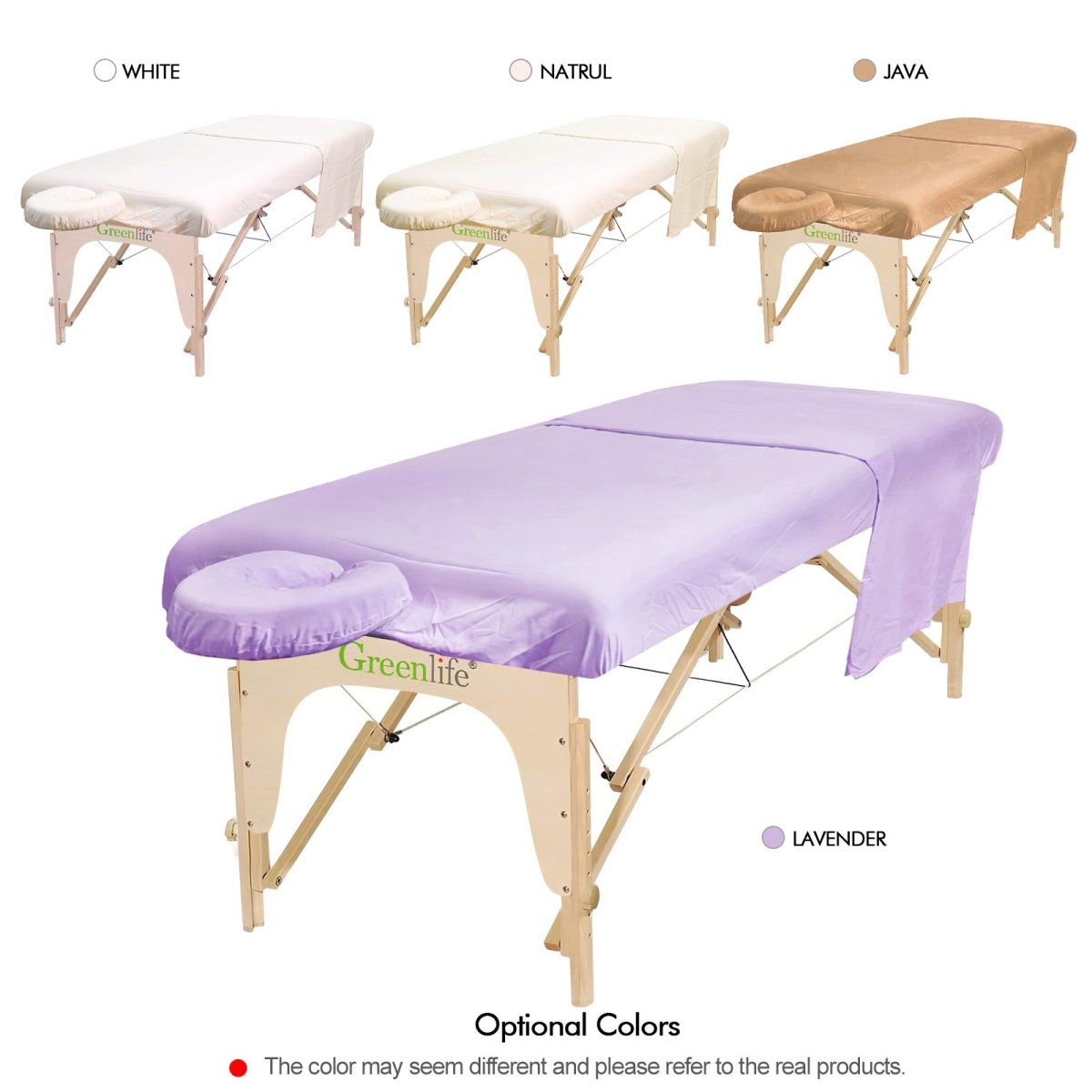 Poly-Cotton 3 Pieces Massage Table Sheet Set - Greenlife Treatment-Massage Table Sheet